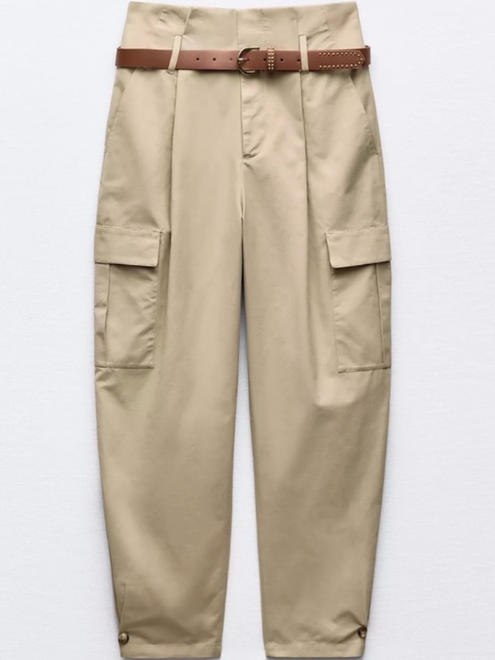 Zara Khaki High-Waist Pants